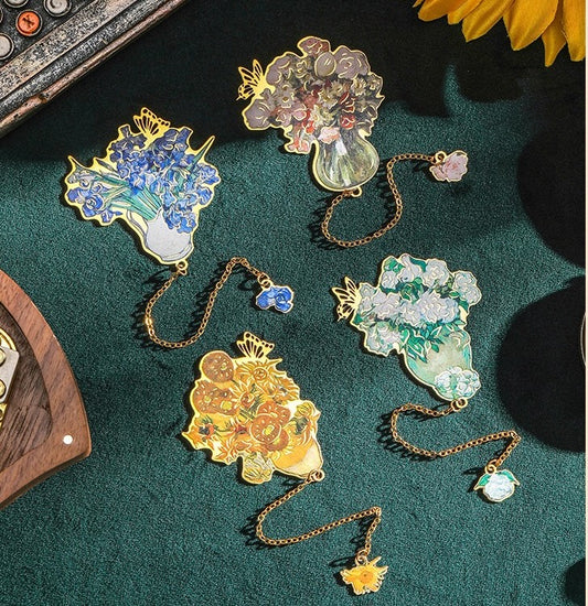 Flower Metal Bookmarks 4 PCS